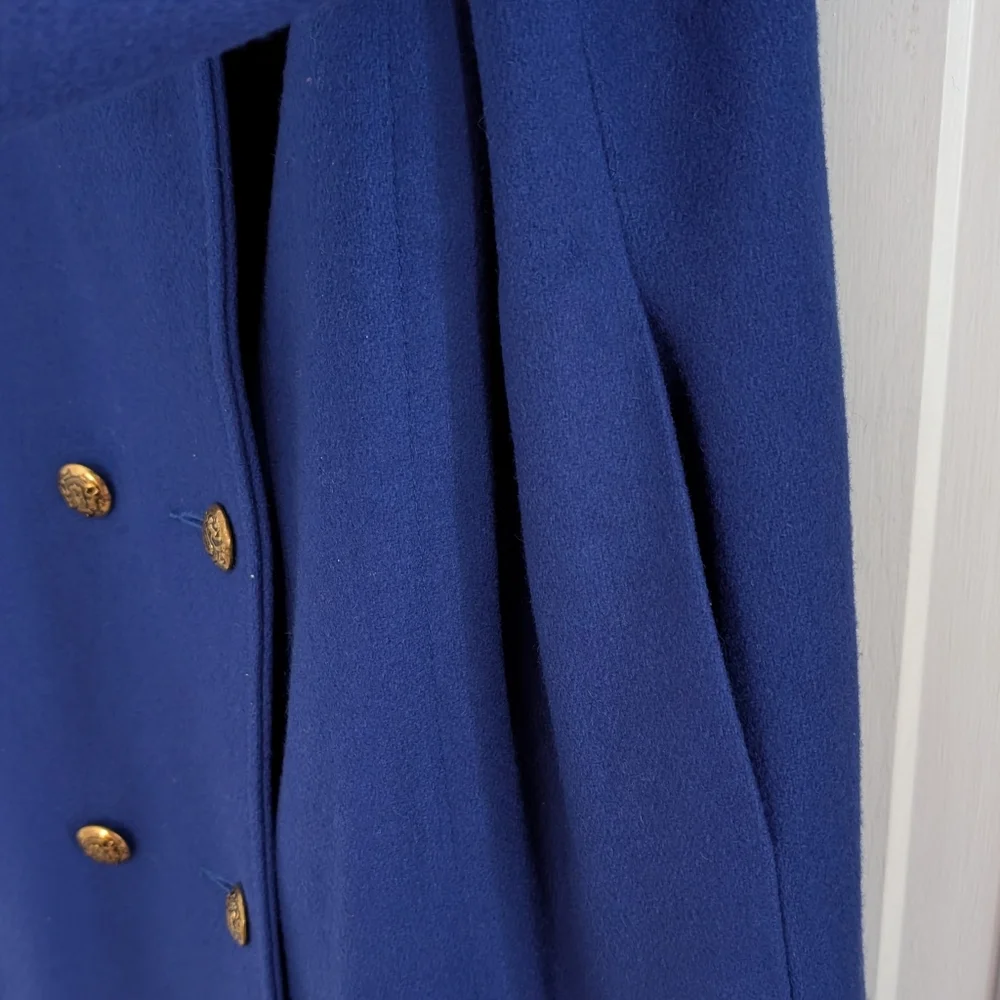 VTG Michelle Francois Wool Blend Trench Coat SIZE 11?‎ Old Money Double Breasted